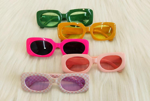 Candy Color Block Retro Glasses